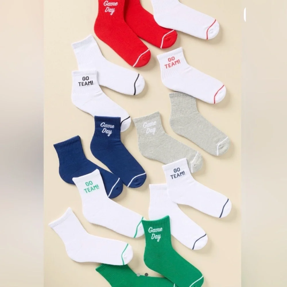 NWT Daily Practice by Anthropologie Game Day Crew Socks Set of 2